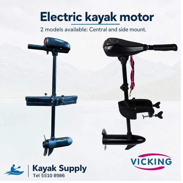 Vicking electric kayak motor comparison — central mount and side mount models