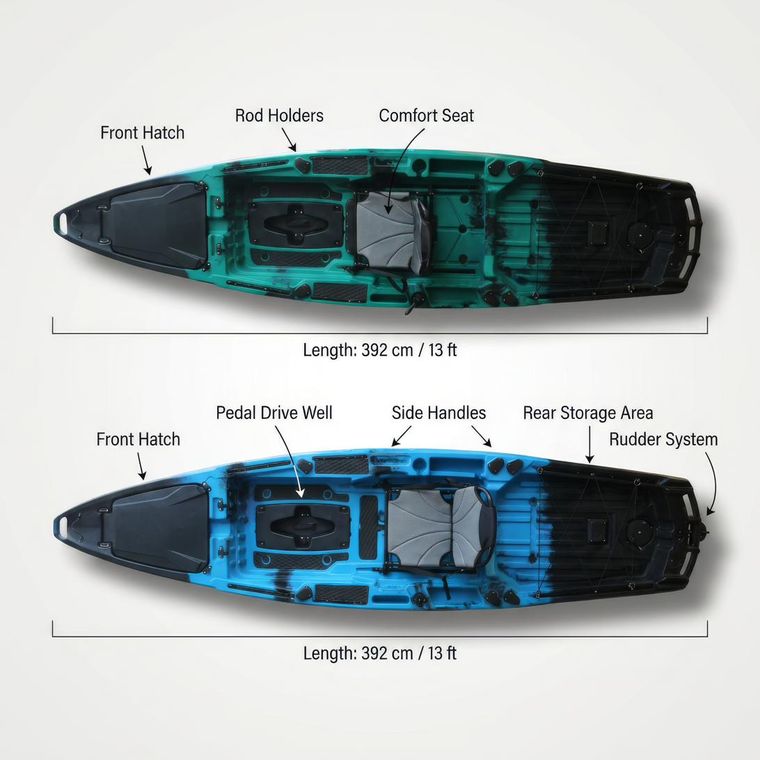 Vicking Harman kayak, XL with propeller drive