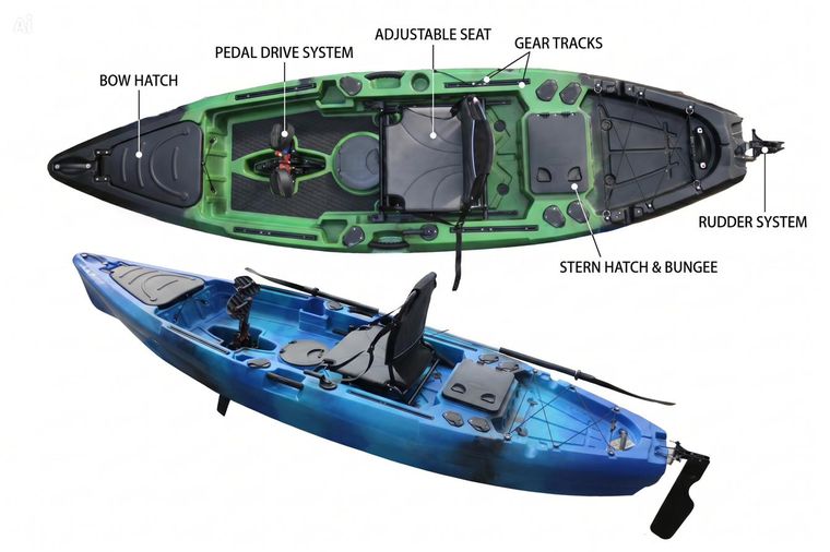 Vicking Nova kayak, single fin drive