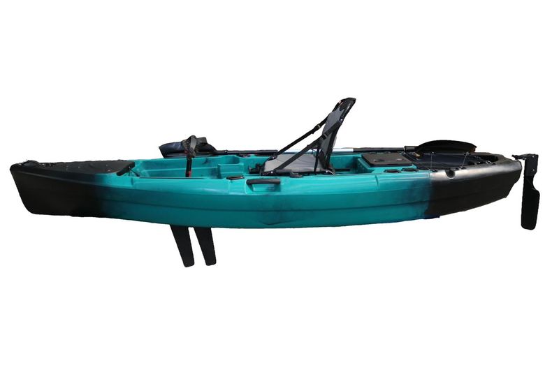 Vicking Nova fishing kayak, angled view showing seat and fin drive pedal system