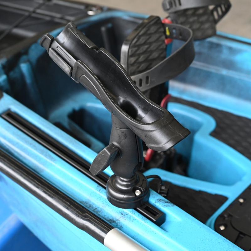 Vicking Tango fishing kayak, dual rod holder mount detail